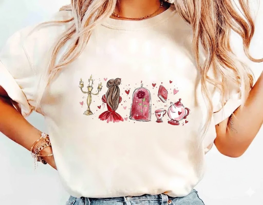 Fairy Tale Valentine Graphic Tee,  Girly Aesthetic Girls Trip Tee
